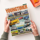 Titelblatt der Zeitschrift „Youngtimer“ (Mai/Juni 2025) mit dem Untertitel „Die Kultklassiker der 70er, 80er und 90er“. Das Cover zeigt mehrere farbige Fotos klassischer Autos, darunter ein gelber Maserati Spyder im Vordergrund. Zentraler Text: „Kauf-Tipps: 32 coole Cabrios ab 1250 Euro!“. Weitere Schlagzeilen nennen Themen wie BMW E90, Mercedes 650 RS, Mini 25 Cabrio und Tuning-Autos, im oberen Rand grünes Logo „Motor Klassik“.