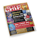 Titelblatt der Fachzeitschrift „CHIP“ Ausgabe 06/2025 mit rotem Logo im oberen Bereich und gelbem Rand. Zentrale Überschrift „Absolut sicher im Internet!“ mit Hinweisen auf das „CHIP Browser-Set“ und Themen wie Virenschutz, Anonymität und Ad-Blocker. Weitere Aufdrucke: „Der CHIP-PC für jeden Geldbeutel“, „Windows verwalten wie die Profis“, „Login-Stress & Fehler? Nie!“, farbige Themenfelder zu Hardware, Windows-Admin und Jubiläumsangebot „555. Ausgabe“.