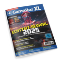 Titelbild der Zeitschrift „GameStar XL“ mit blauem oberen Rand und großem weißen Logo. Darunter ein militärisch aussehender Mensch mit rotem Barett und Maske vor feurigem, düsterem Hintergrund. Hauptüberschrift in Gelb und Weiß: „Echtzeit-Revival 2025“. Weitere Texte zu Spielethemen wie „Clair Obscur: Expedition 33“, „Baldur’s Gate 3“, „Oblivion Remastered“ sowie Hinweise auf beiliegende DVDs und eine Altersfreigabe „USK 16“.