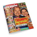 Titelbild der Illustrierten „neue woche“, Ausgabe Nr. 5 vom 24. Januar 2025, mit großflächigem Foto eines lächelnden Mannes und einer ebenfalls lächelnden Frau im Mittelpunkt; große Schlagzeile: „HEINO FERCH – TRIUMPH der Ehefrau! Die Geliebte ist weg“. Weitere sichtbare Titelthemen links: „Die SENSATION: Hochzeit & ein Baby“, „SCHOCK-SCHEIDUNG! Meghan & Harry“, „Er war in der PSYCHIATRIE“, unten rechts: „Schlemmen mit HACK“ und „Rettung für die BANDSHEIBE“.