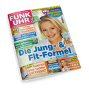 Titelblatt des Fernsehmagazins „Funk Uhr“, Ausgabe 21 vom 24.–30. Mai 2025, mit großem Porträt einer lächelnden Frau vor hellem Hintergrund. Haupttitel: „Die Jung- & Fit-Formel – ab 50+: So essen wir uns gesund“. Weitere sichtbare Schlagzeilen: „Kann ich meine Tochter enterben?“, „Trotz Sorgen zuversichtlich sein“, „Saftiger Stracciatella-Käsekuchen“, „Deutschlands schönste Radtouren“ und „Schluss mit Müdigkeit, Infekten & Stress“.