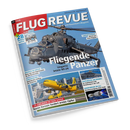 Titelblatt des Magazins „FLUG REVUE“ mit blauer Hintergrundfarbe, zentral abgebildetem grauen Militärhubschrauber vom Typ Mi‑24 im Flug und der großen weißen Überschrift „Fliegende Panzer“. Darunter der Text „Ungarns letzte Mi‑24“. Weitere sichtbare Texte: „HIGH­TECH IM ANFLUG“, „FLUGHAFEN RIO“, „ZAPFSÄULEN AM HIMMEL“, „KERNENERGIE IM ALL“ sowie ein gelbes Verkehrsflugzeug und kleinere Bildfelder mit Technikmotiven.