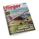 Hochglanz-Cover der Zeitschrift „flieger MAGAZIN“ mit einer roten Cessna 140 in Schrägperspektive im Flug über einer ländlichen Landschaft; zentrale Überschrift: „Keimzelle der Cessna-Einmots“, weitere Texte: „Oldtimer-Porträt: Cessna 140“, „BALTIKUM-REISE Unberührte Natur und einsame Inseln“, „PRAXIS-TIPPS Sicher fliegen im Gebirge“, „BLEIFREIES AVGAS Die erste Tankstelle in Ganderkesee“ sowie gelbes Feld „AERO 2025 ALLE NEWS & TRENDS DER MESSE“.