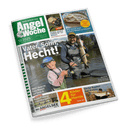 Titelbild der Zeitschrift „AngelWoche“, Ausgabe 12/2025 vom 23. Mai 2025, mit einem erwachsenen männlichen und einem kindlichen männlichen Angler im Wasser, beide halten eine Angel mit großem Hecht, darüber der Titel „Vater, Sohn, Hecht!“. Weitere Texte: „Mehr dazu im Foto-Report auf Seite 6“, „4 Köder für Hornis – Seite 20“, „Dicke Rapfen auf Krebse – Seite 14“, „Royal-Fishing Jugendangeln – Seite 12“, „Wie macht man leckere Matjes zu Hause? – Seite 27“.