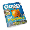 Titelbild der Zeitschrift „Gong“, Ausgabe Nr. 5 vom 1. bis 7. Februar 2025,  mit einem orangefarbenen Sparschwein mittig auf blauem Hintergrund, aus dem gefaltete Euro-Banknoten ragen; zentrale Aufschrift: „Der große Spar-Kompass – Geldanlage im Alter – was jeder wissen sollte“; weitere Texte: „Neues aus der Heimatküche“, „Mit TV-Experte Hermann-Josef Tenhagen“, „Die Kirche, die über Hamburg wacht“, „Der Hüpfer mit den langen Ohren“, „Mandelblüte auf Mallorca“.