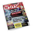 Titelbild der Computerzeitschrift „CHIP“ mit rotem Logo oben links, daneben der Schriftzug „140 Seiten“ auf rotem Streifen. Zentrale Überschrift: „Aus für Win10-PCs? Nicht mit uns!“ in weißer und roter Schrift auf schwarzem Hintergrund. Weitere Schlagzeilen u. a.: „DARKNET-SCANNER: So tricksen Sie Hacker aus“, „Schönheits-OP für Ihr Windows“ und „Mini-PCs mit MAXI-Power“. Diverse runde Grafikelemente mit Texten und Symbolen auf dunklem Hintergrund.
