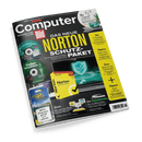 Titelbild der Zeitschrift „Computer Bild“ mit gelb-schwarzem Schwerpunkttext „Das neue Norton Schutz-Paket“ vor dem Bild eines Laptops mit digitalem Schild-Symbol, links zwei Datenträger mit Beschriftung „Treiber-Aktualisierer“ und „Damit PC-freundlich bleiben“, unten unter anderem ein gelber Produktkarton „Norton AntiVirus Plus“, ein Smartphone mit „Gratis KI-App“ und Text zu Wetter-Apps, rechts Randspalte mit Themen wie Bluetooth-Lautsprecher, Patientenakte, iPhone-KI und Foto-Programme.